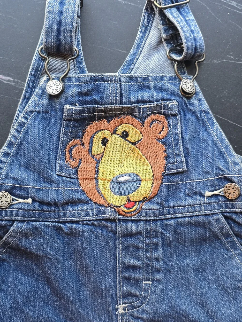 Vintage OshKosh 3-6M Bear BITBBH Denim Overalls Custom y2k